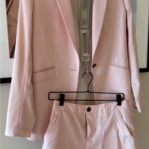 Elegant Pink Blazer and Shorts Set